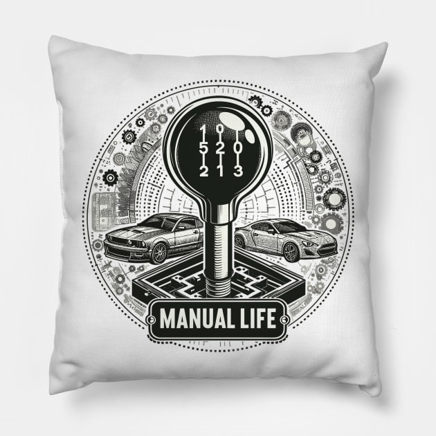 Manual gear shift Pillow by Vehicles-Art