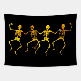 Happy Dancing Skeleton Halloween Party Tapestry