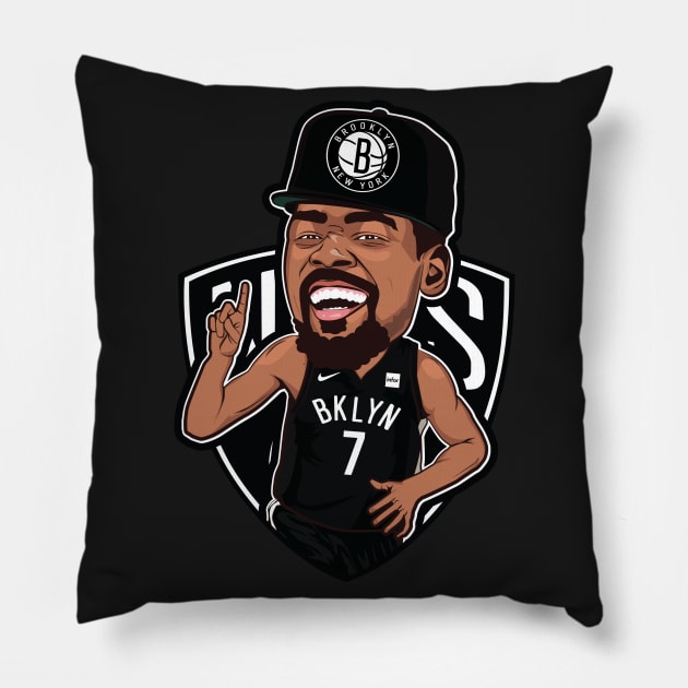 Kevin Durant Brooklyn Nets Pillow by portraiteam