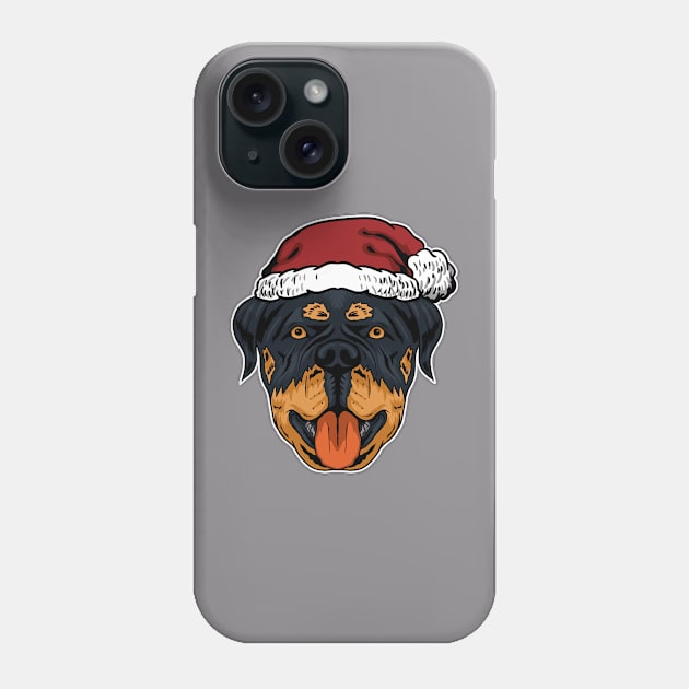 dog Rottweiler dog santa Christmas Phone Case by wahyuart21
