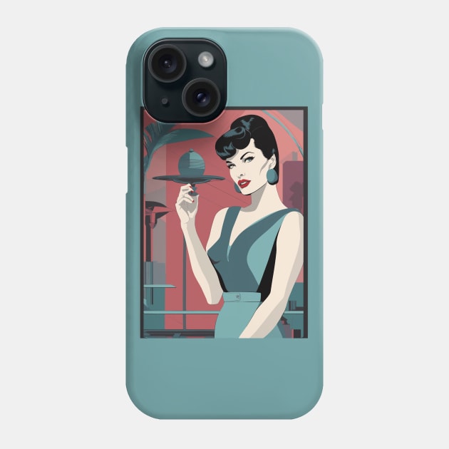 Winged Wonder Plate Bettie Page Art Deco Retro Phone Case by di-age7