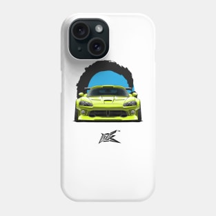 dodge viper 2008 srt10 lowered hogh vis green Phone Case