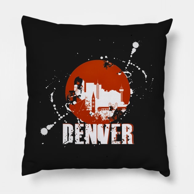 Denver skyline Pillow by DimDom