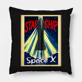 Starship Space X 1950's Pillow