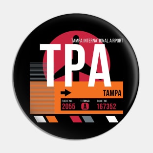 Vintage Tampa Florida TPA Airport Code Travel Day Retro Air Travel Pin