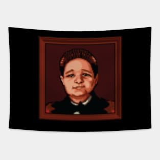 Pugsly Addams Portrait Pixel Art Tapestry