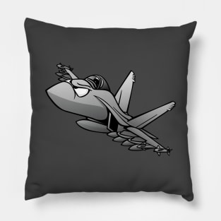 Military Fighter Attack Jet Airplane Cartoon Pillow