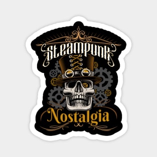 Steampunk Nostalgia Gentleman Skull Magnet