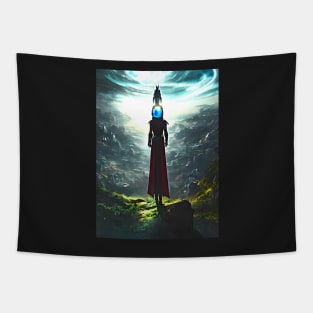 Human/Alien War - Ancient Inquisitor - AI Generated Sci Fi Concept Art - Tapestry