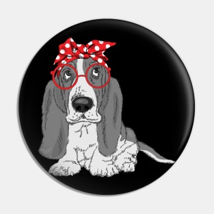 Basset Hound Bandana Pin