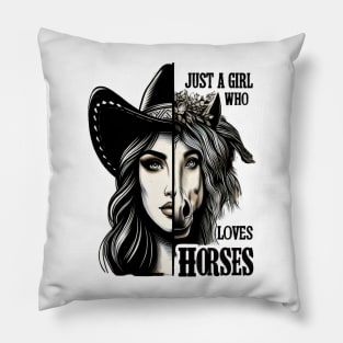 Majestic Fusion: Mother Who Loves Horses Pillow