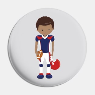 African American Boy, Team Sport, Rugby Player Pin