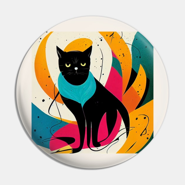 Abstract Cat Pin by n23tees