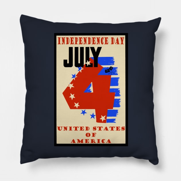 4th of July-Independence day Pillow by WickedNiceTees
