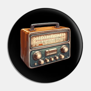 Vintage Retro Radio Pin