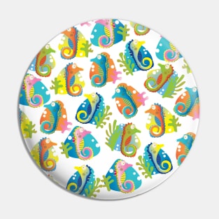 Seahorses cartoon Pattern Pin