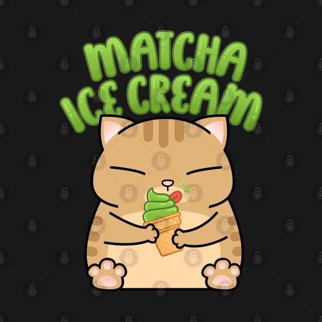 Chubby Cat Matcha Ice Cream by Takeda_Art