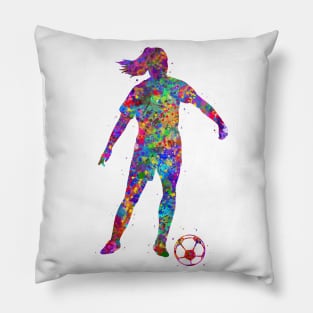 Soccer player girl Pillow