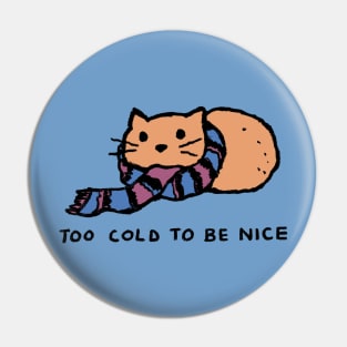 Too Cold To Be Nice Pin