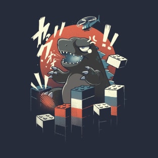 Funny Giant Monster - Godzilla Japanese Kaiju - Lego Building T-Shirt