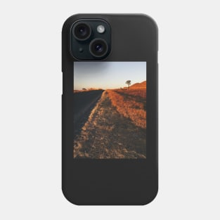 Single Tree in Dry Grassland in Warm Sunset Light Phone Case