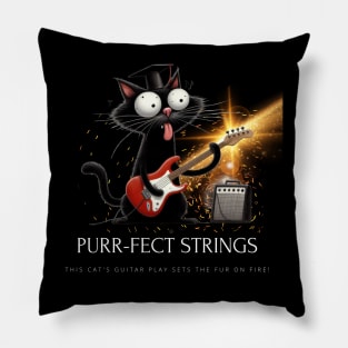 Cat Playing The Electric Guitar Pillow