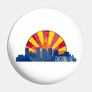 Phoenix Skyline Arizona Flag Design Pin