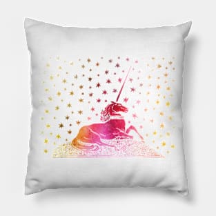 Night Unicorn in Sunset Pillow