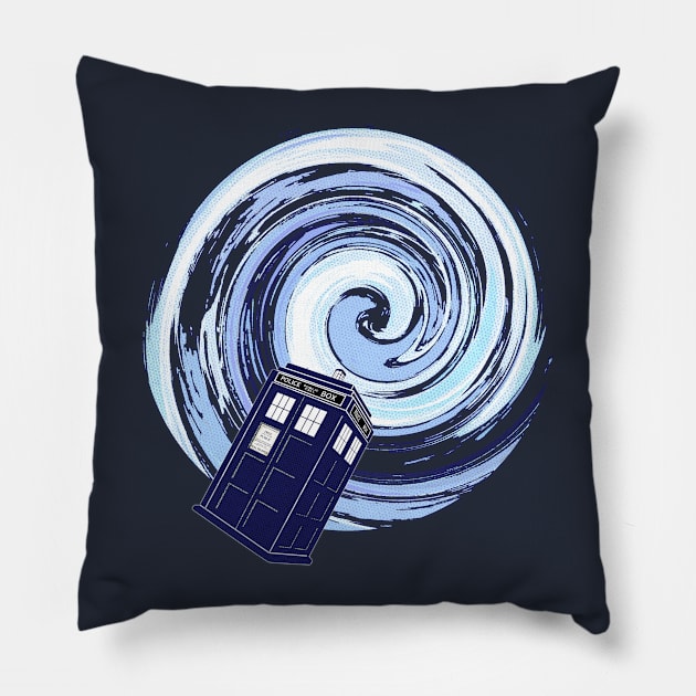 Blue Box Vortex Pillow by mrspaceman