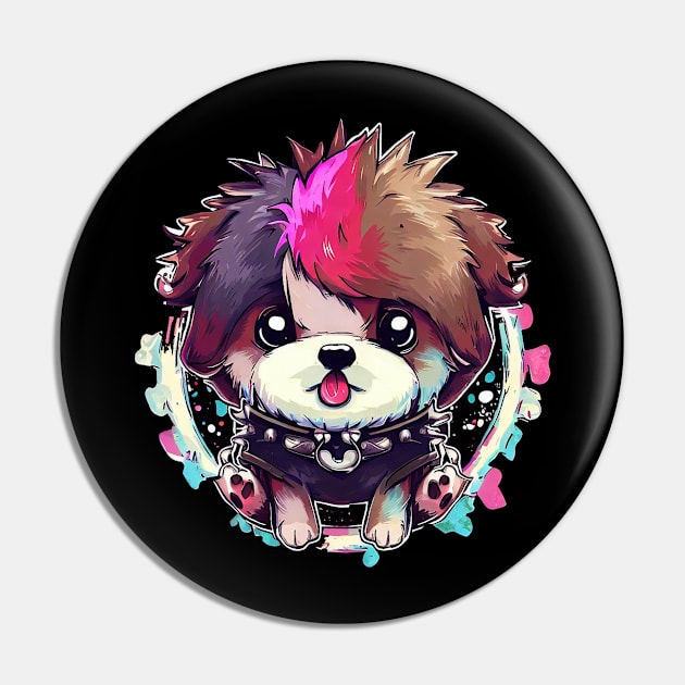 Cute Dog Rebel Yell Punk Style Pin by Cutiez Punk