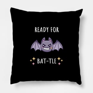 Halloween Motivational Bat - Dark Mode Pillow