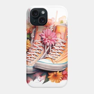 Sneakers With Flowers Watercolour Painting Phone Case