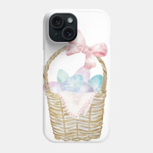 Easter Basket with Pastel Eggs Phone Case