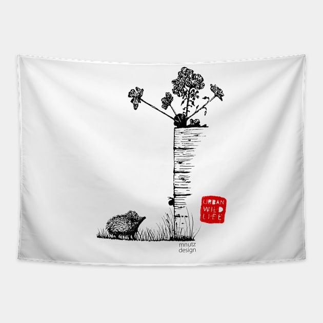 Urban Wildlife - Hedgehog Tapestry by mnutz