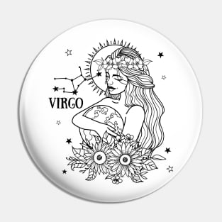 Zodiac Garden Floral Design: Virgo Pin