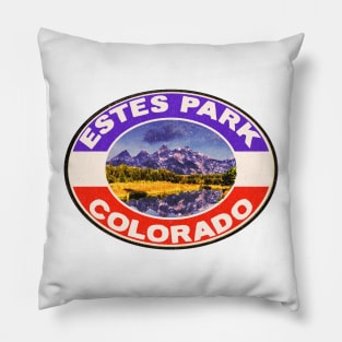 Estes Park Colorado Vintage Style Rocky Mountain National Park Rockies Pillow