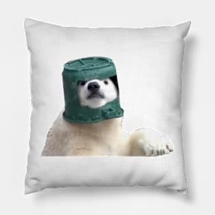 Adorable Polar Bear Cub in helmet Pillow