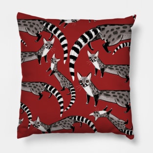 Genet pattern in red Pillow