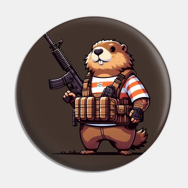 Tactical Groundhog Pin by Rawlifegraphic