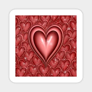 Red Floating Hearts Magnet