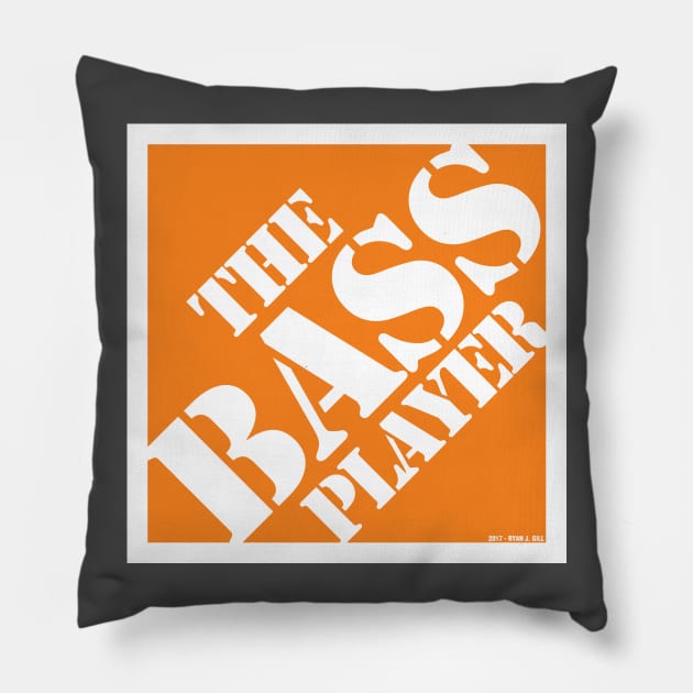 The Bass Player - Depot Style Pillow by Music Bam International