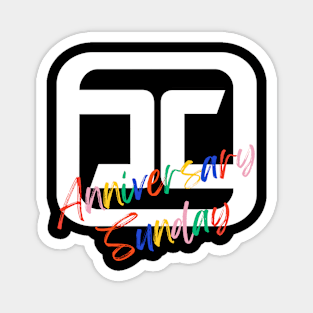 Anniversary Sunday Tee: White Logo (Version 2) Magnet