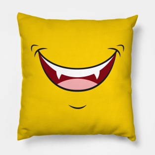 The Laughing Vampy Emoticon Expression Design For Women, Men, Kids or Public Use Pillow