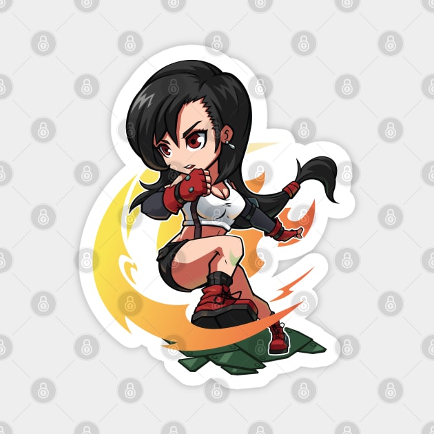 Tifa Flaming Kick Magnet by Xar623