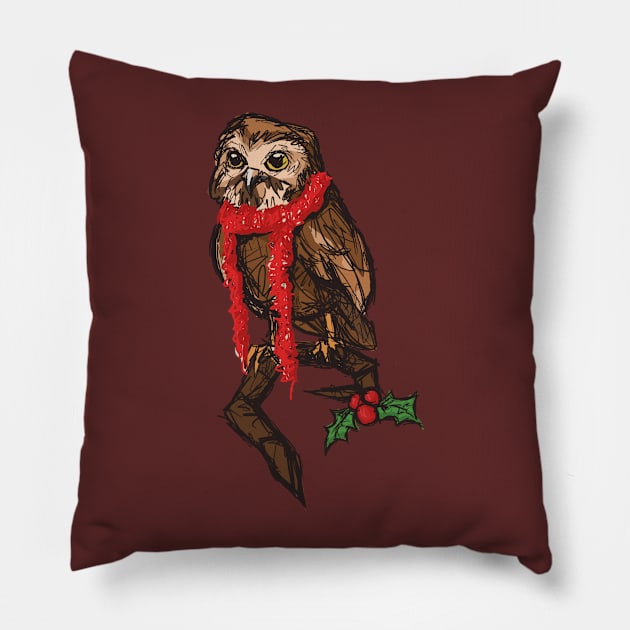 Christmas Owl Pillow by Newtegan