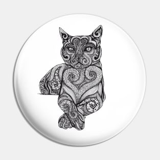 Zentangle Cat Pin