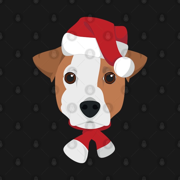 Jack Russell Dog With Red Santa's Hat Funny Xmas Gift by salemstore