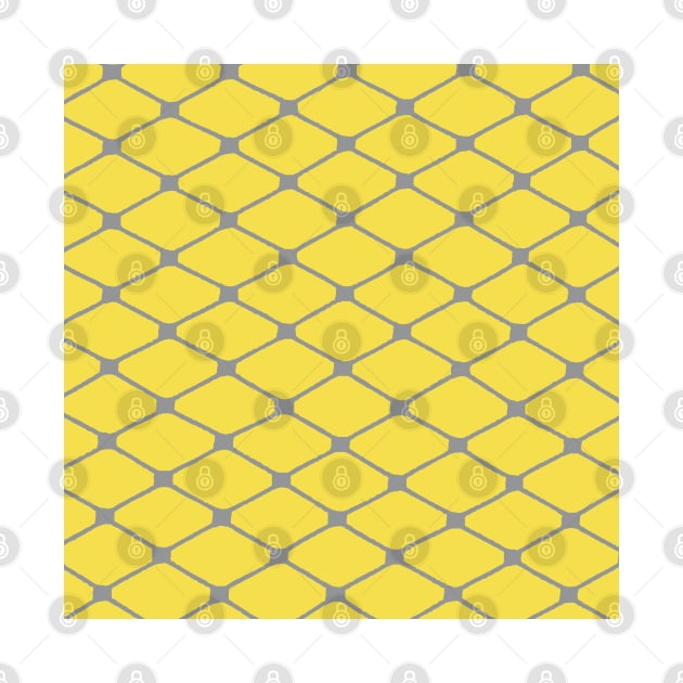 Fishnets in Ultimate Gray on Illuminating Yellow Background by PurposelyDesigned