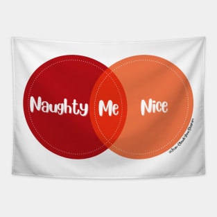 Venn Diagram Christmas Naughty Me Nice Tapestry