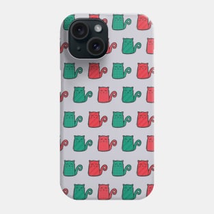 Patterned Christmas Cats Phone Case